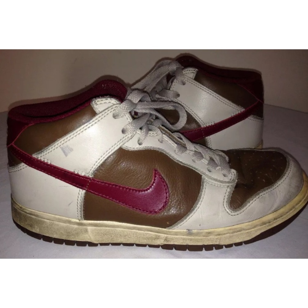 NIKE DUNK hightop maroon beige brown wmn US 8